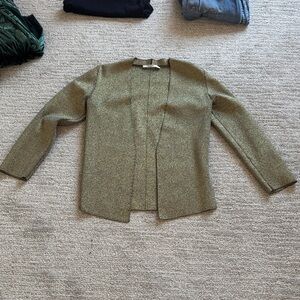 MM.LaFleur Metallic Gold Open-Front Blazer